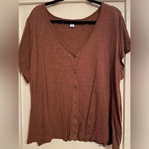 Old Navy Rust Button-Down Women's Shirt